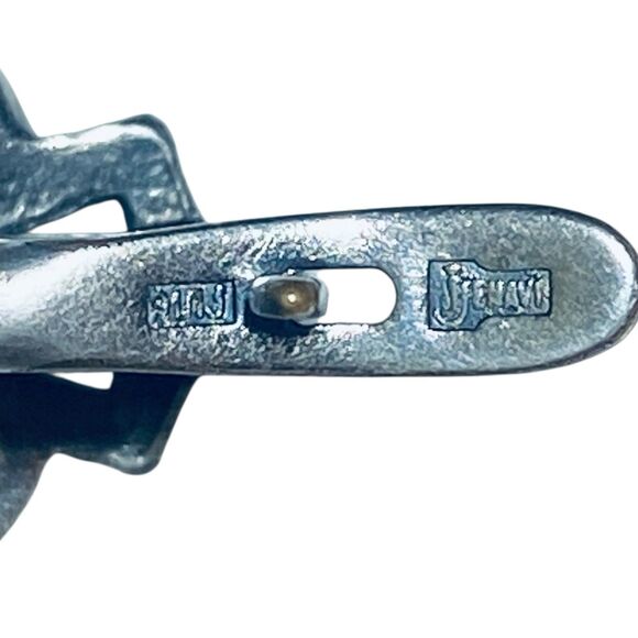 Vintage Jenavi Dangle Earrings Gray Cat's Eye Moonstones Costume Estate Jewelry - Picture 9 of 9